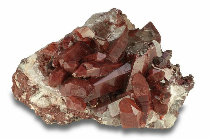 Natural, Red Quartz Crystal Cluster - Morocco #271793